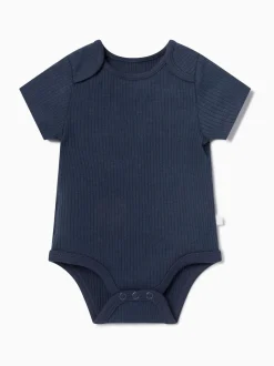 Body MORI encolure enveloppe côtelée à manches courtes