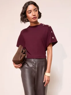 bordeaux - Haut Friends Like These boutonné à manches courtes