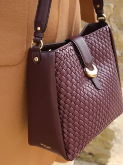 bordeaux - Sac hobo Luella Grey Taupe Flora Weave