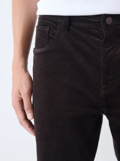 Bordeaux foncé - Pantalons Motionflex extensibles en velours côtelé