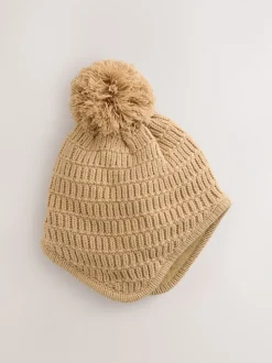 Borg Nature - Chapeau de trappeur en maille Bébé avec pompon (0mois-2ans)