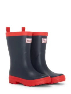 Bottes de pluie Hatley bleu marine et rouge mat