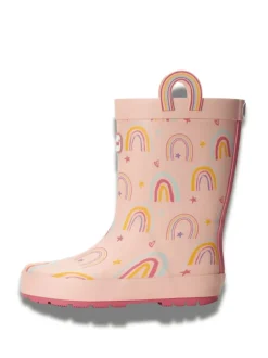 Bottes en caoutchouc imperméables ToeZone rose arc-en-ciel fille