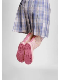 Bottes en caoutchouc imperméables ToeZone rose arc-en-ciel fille