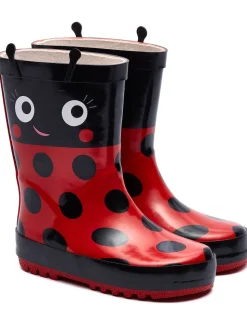 Bottes Harry Bear en caoutchouc imprimées coccinelles