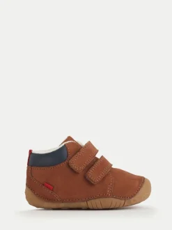 Bottes marron Start-Rite Bébé Pip Nubuck Pre-Walking Double Rip-Tape