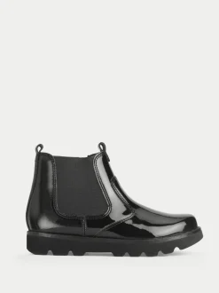 Bottes Start-Rite Carnaby noires vernies épaisses Chelsea style fille