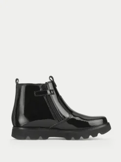 Bottes Start-Rite Carnaby noires vernies épaisses Chelsea style fille