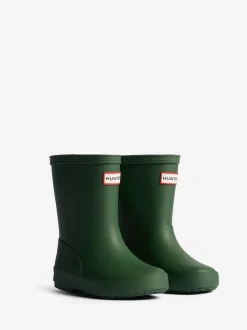 Bottes Wellington Hunter First Isolées Vertes pour enfant