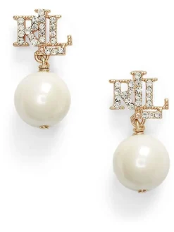 Boucles d’oreilles Lauren Ralph Lauren à logo en fausse perle