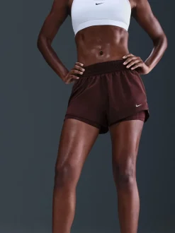 Bourgogne Crush - Nike Dri-FIT One Mid Rise 3 Inch 2-en-1 Shorts