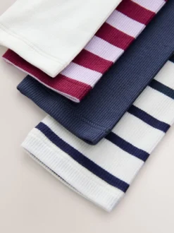 Bourgogne/Ecru - T-shirts côtelés à manches longues Lot de 4 (3à16ans)