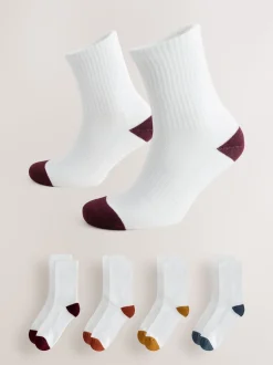 Bout de talon blanc riche - Lot de 4 chaussettes de sport