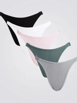 Boux Avenue Amiee Rib High Leg Thong 5 Pack