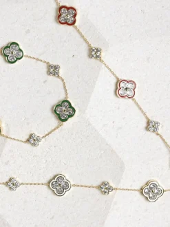 Bracelet Jon Richard trèfle pavé