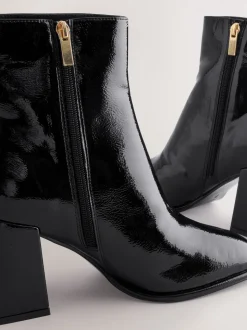 Brevet noir - Bottes à talon carré à bout carré Forever Comfort®