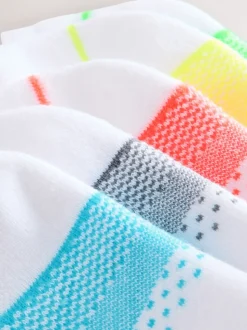 Bright Jaune/Vert/Bleu - Lot de 5 paires de chaussettes de sport à semelle rembourrée