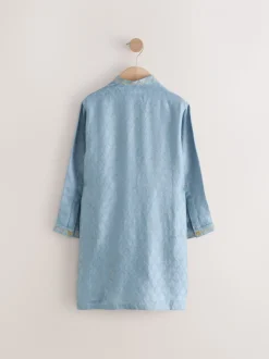 Brodé feuille bleue - Eid Kurta (3mths-16yrs)