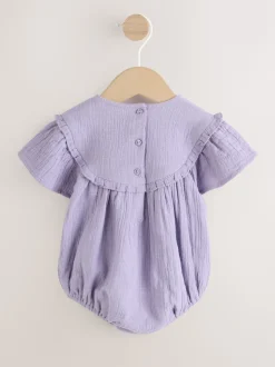 Brodé violet - Barboteuse Bloomer pour bébé (0mths-2yrs)