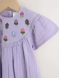 Brodé violet - Barboteuse Bloomer pour bébé (0mths-2yrs)