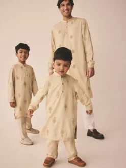 Broderie feuille neutre - Eid Kurta (3mths-16yrs)