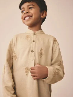 Broderie feuille neutre - Eid Kurta (3mths-16yrs)