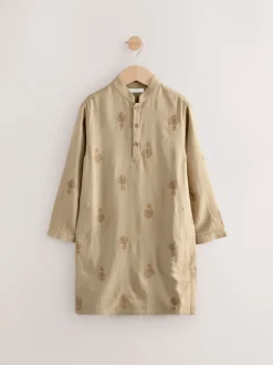Broderie feuille neutre - Eid Kurta (3mths-16yrs)