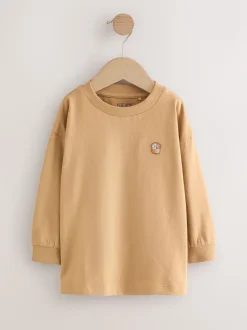 Broderie Nourriture Minéraux Personnage - Lot de 4 t-shirts imprimés graphiques à manches longues (3mois-7ans)