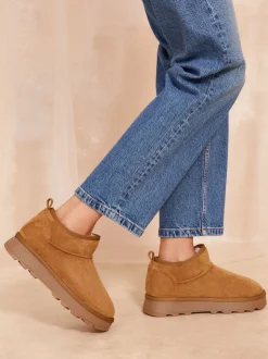 Bronzage naturel - Friends Like These Bottes en daim douillette doublées de fausse fourrure