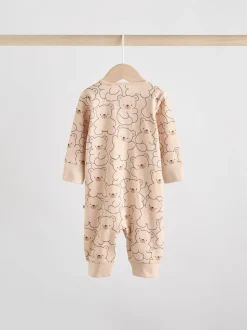 Brown/Marine - Lot de 3 dors-bien bébé en coton sans pieds à fermeture éclair bidirectionnelle (0mois-3ans)