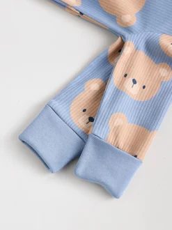 Brown/Marine - Lot de 3 dors-bien bébé en coton sans pieds à fermeture éclair bidirectionnelle (0mois-3ans)