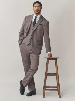 Brun clair - Ajustement régulier - Veste de costume stretch Motionflex