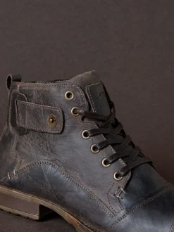 Brun clair - Coupe classique - Dune London bottines Simon en cuir robuste