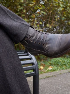 Brun clair - Coupe classique - Dune London bottines Simon en cuir robuste