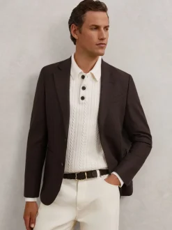 Brun foncé - Ceinture tissée en daim Reiss Jesse