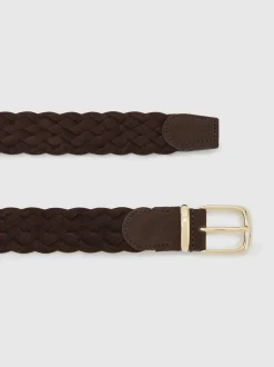 Brun foncé - Ceinture tissée en daim Reiss Jesse