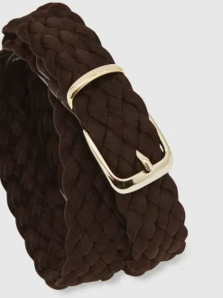 Brun foncé - Ceinture tissée en daim Reiss Jesse