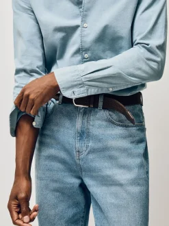 Brun foncé - Ceinture tissée Reiss Elmont Basket