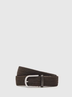 Brun foncé - Ceinture tissée Reiss Elmont Basket