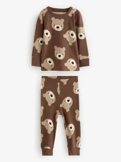 Brun/Crème - Lot de 3 pyjamas Snuggle (9mois-6ans)