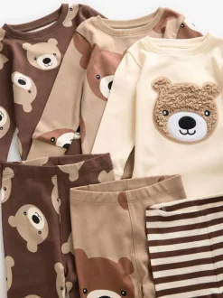 Brun/Crème - Lot de 3 pyjamas Snuggle (9mois-6ans)