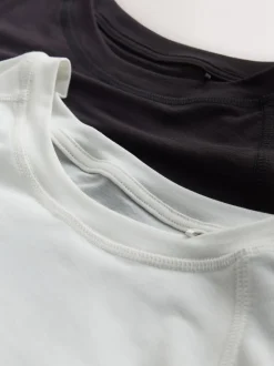 Brun/Crème - Lot de 2 T-shirts Active à manches courtes à Col rond