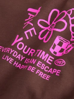 Café Marron Chocolat - T-shirts graphiques oversize Lot de 3 (3-16ans)