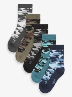 Camouflage - Chaussettes chaudes et thermiques en coton riche 5 Pack