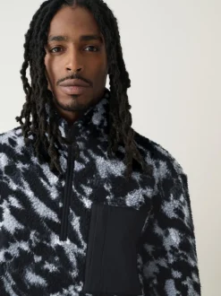 Camouflage - Col zippé - Polaire imprimée