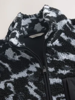 Camouflage - Col zippé - Polaire imprimée