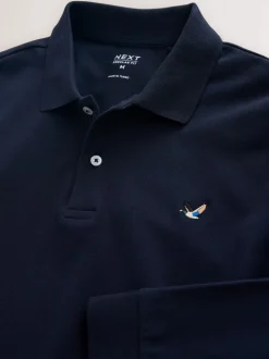 Canard bleu marine - Polo à manches longues en piqué