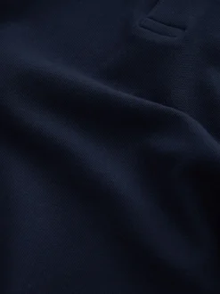 Canard bleu marine - Polo à manches longues en piqué