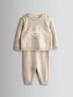 Canard gris - Ensemble haut et bas JoJo Maman Bébé en maille