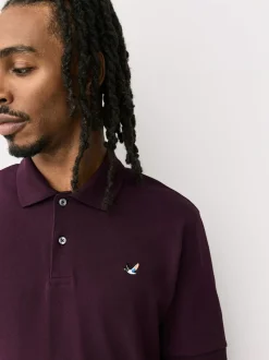 Canard rouge bordeaux - Polo Manches courtes Pique